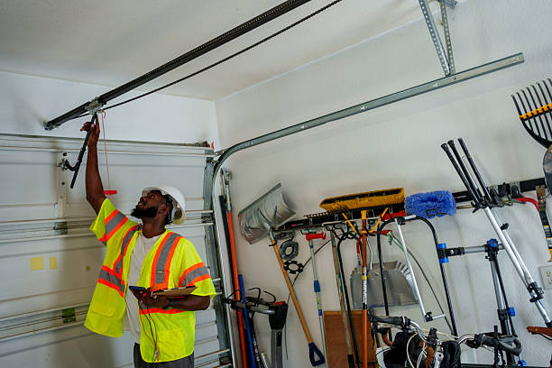 Professional Garage Door Panel Replacement technician working in Devine, TX